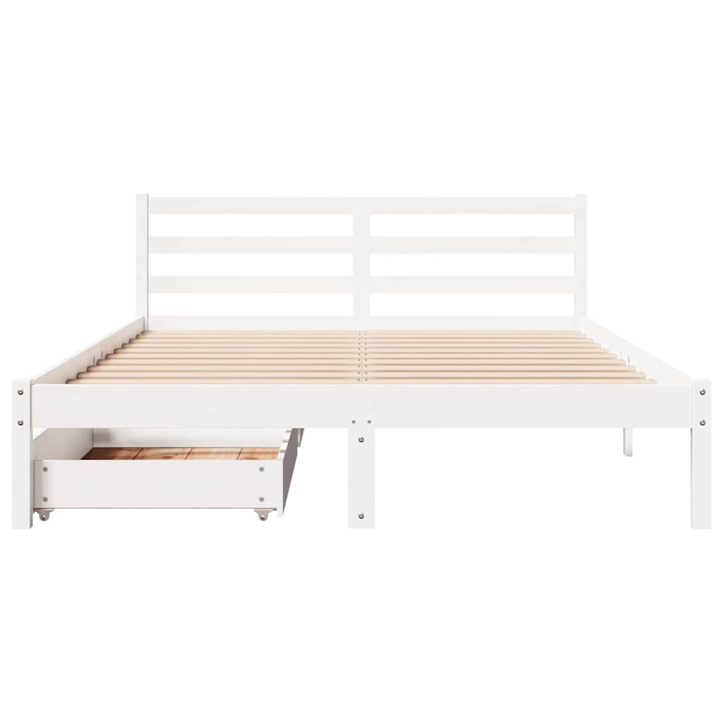 Bed Frame without Mattress White 160x200 cm Solid Wood Pine