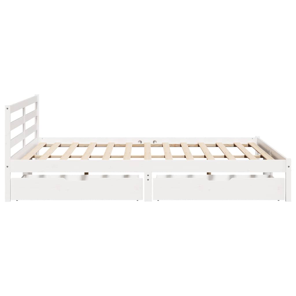 Bed Frame without Mattress White 180x200 cm Super King Solid Wood Pine