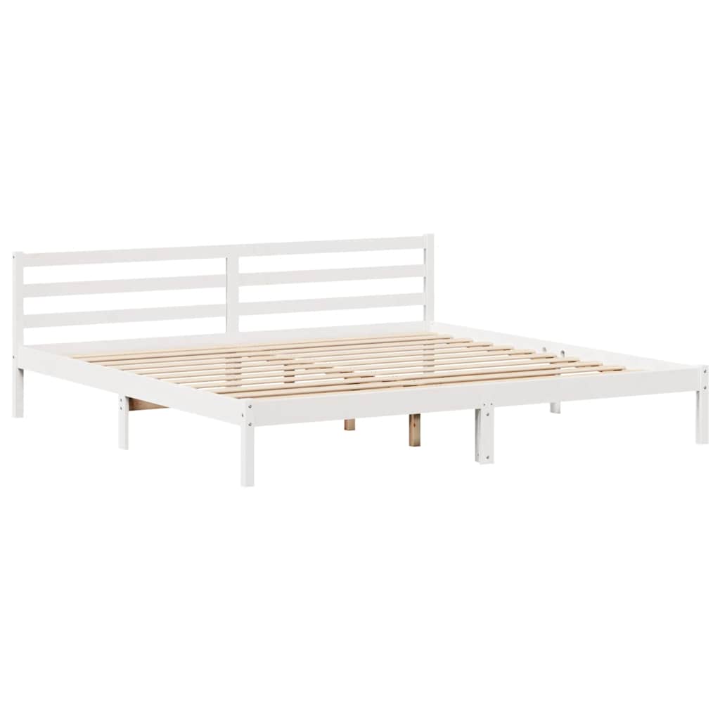 Bed Frame without Mattress White 180x200 cm Super King Solid Wood Pine