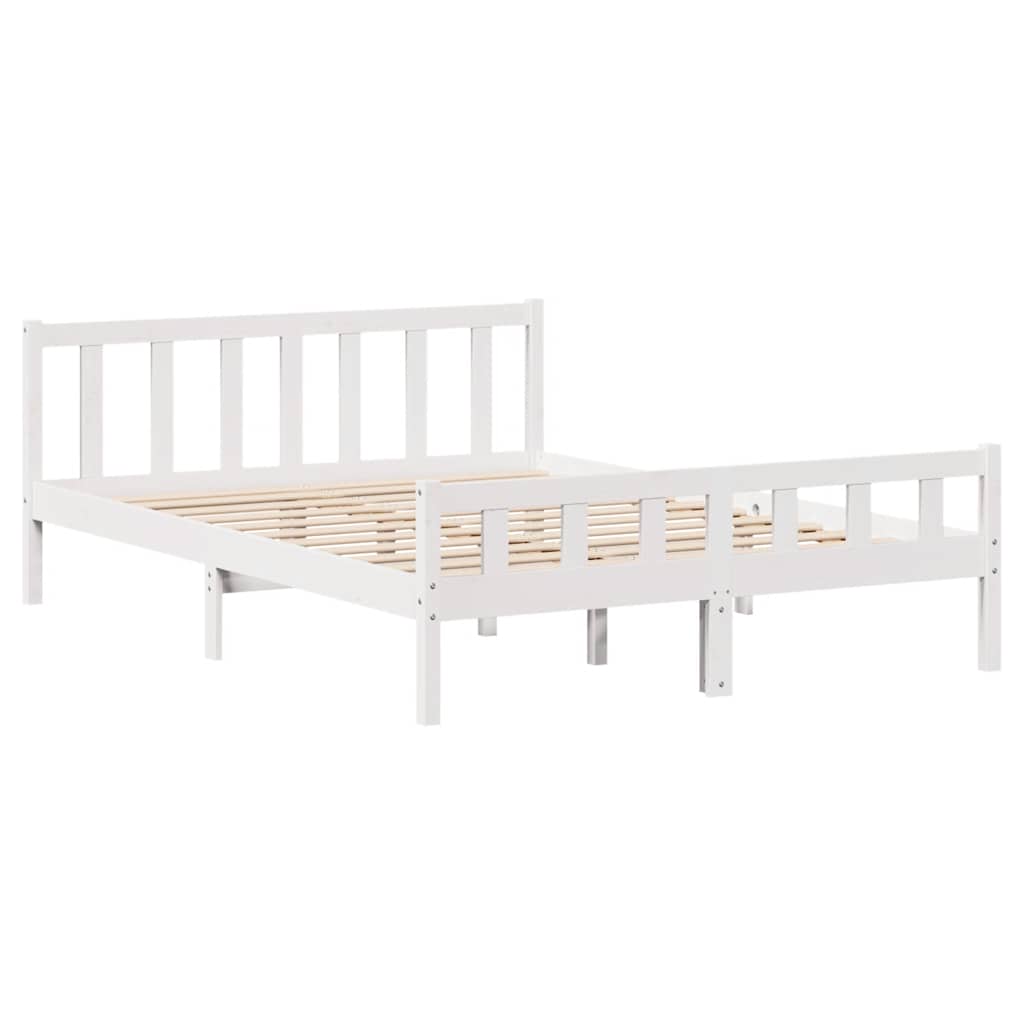 Bed Frame without Mattress White 160x200 cm Solid Wood Pine