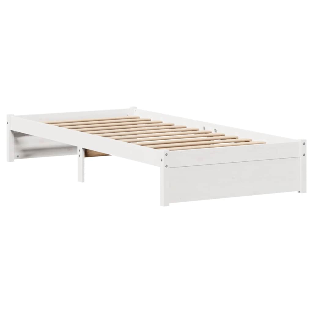 Bed Frame without Mattress White 90x200 cm Solid Wood Pine