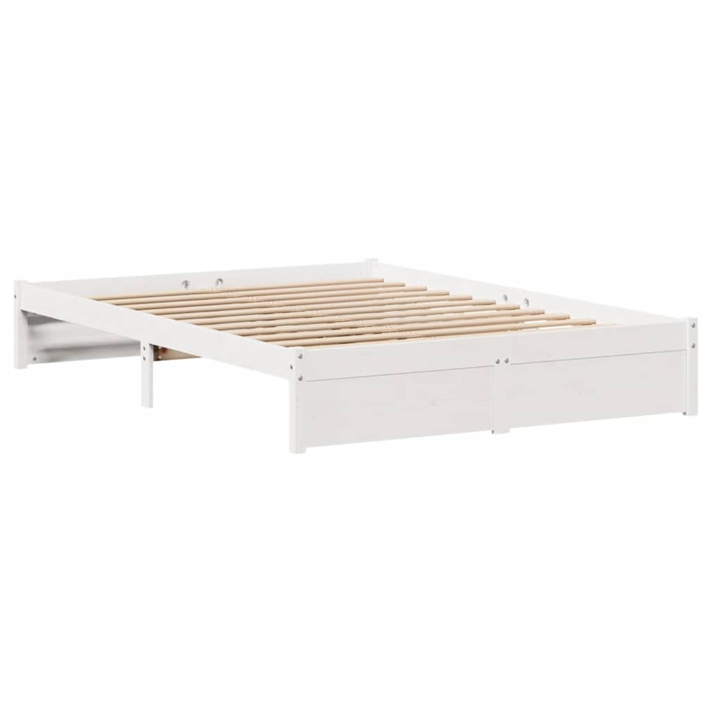 Bed Frame without Mattress White 120x200 cm Solid Wood Pine