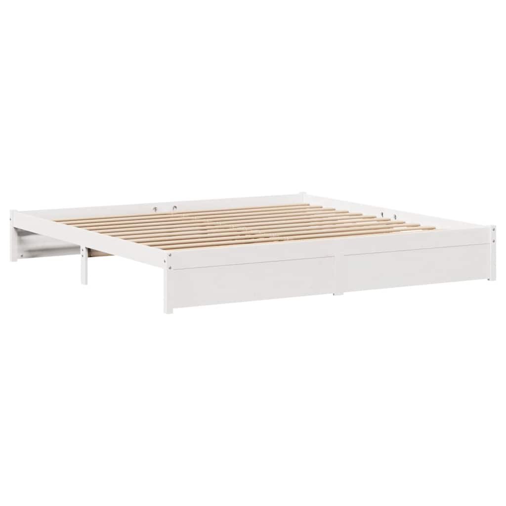 Bed Frame without Mattress White 180x200 cm Super King Solid Wood Pine