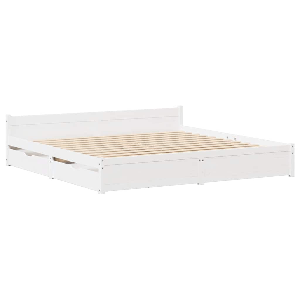 Bed Frame without Mattress White 120x200 cm Solid Wood Pine