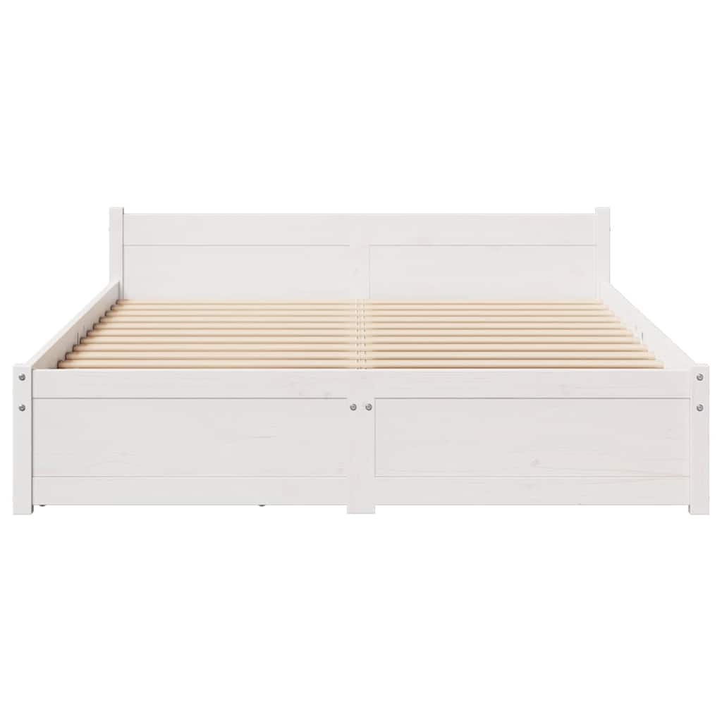Bed Frame without Mattress White 140x200 cm Solid Wood Pine