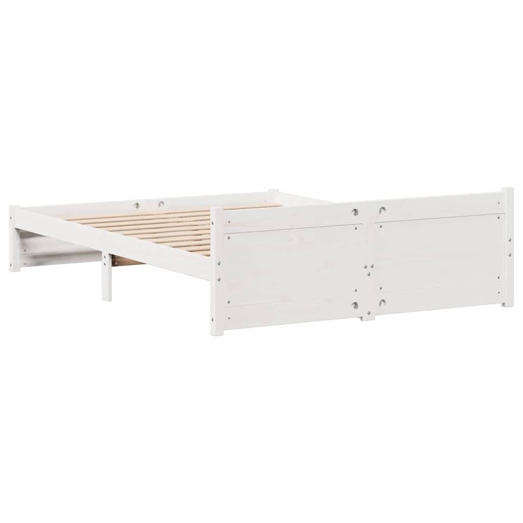 Bed Frame without Mattress White 140x200 cm Solid Wood Pine