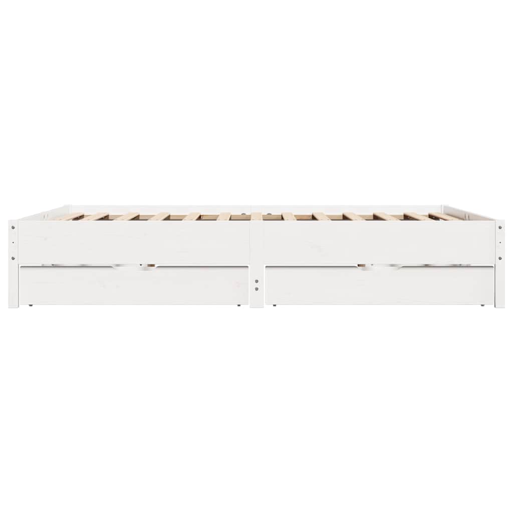Bed Frame without Mattress White 180x200 cm Super King Solid Wood Pine