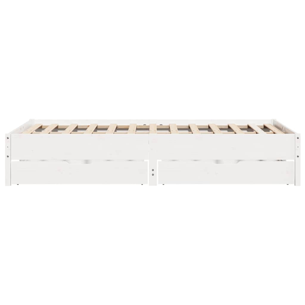Bed Frame without Mattress White 140x200 cm Solid Wood Pine
