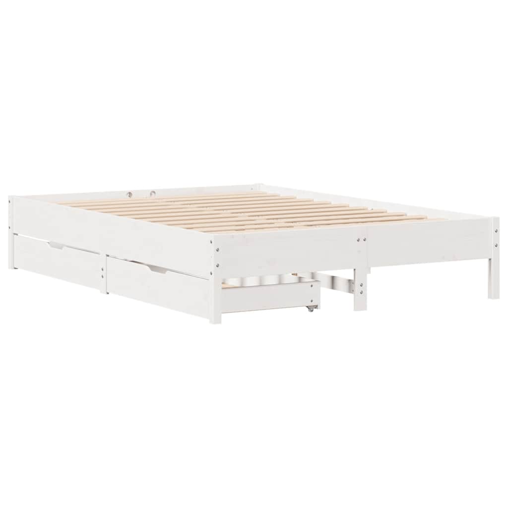 Bed Frame without Mattress White 120x200 cm Solid Wood Pine