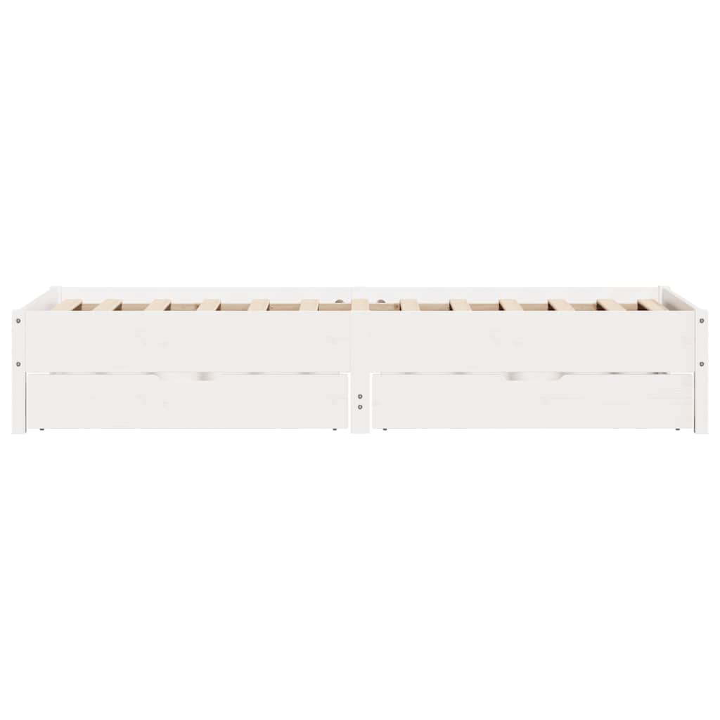Bed Frame without Mattress White 100x200 cm Solid Wood Pine