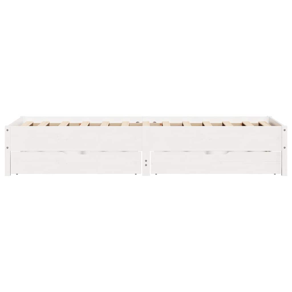 Bed Frame without Mattress White 90x200 cm Solid Wood Pine
