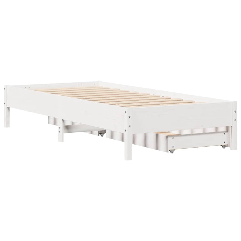 Bed Frame without Mattress White 90x190 cm Single Solid Wood Pine
