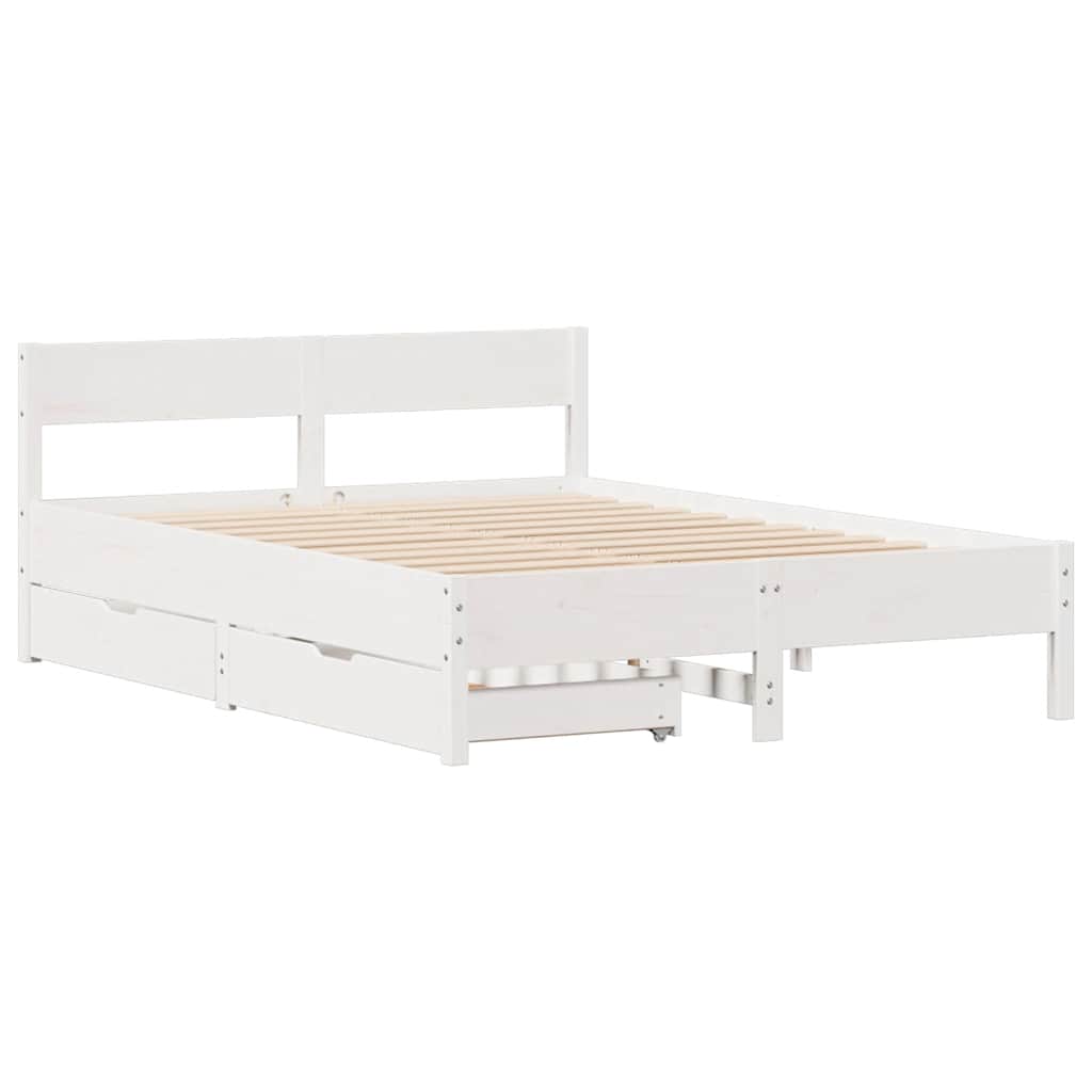 Bed Frame without Mattress White 120x190 cm Small Double Solid Wood Pine