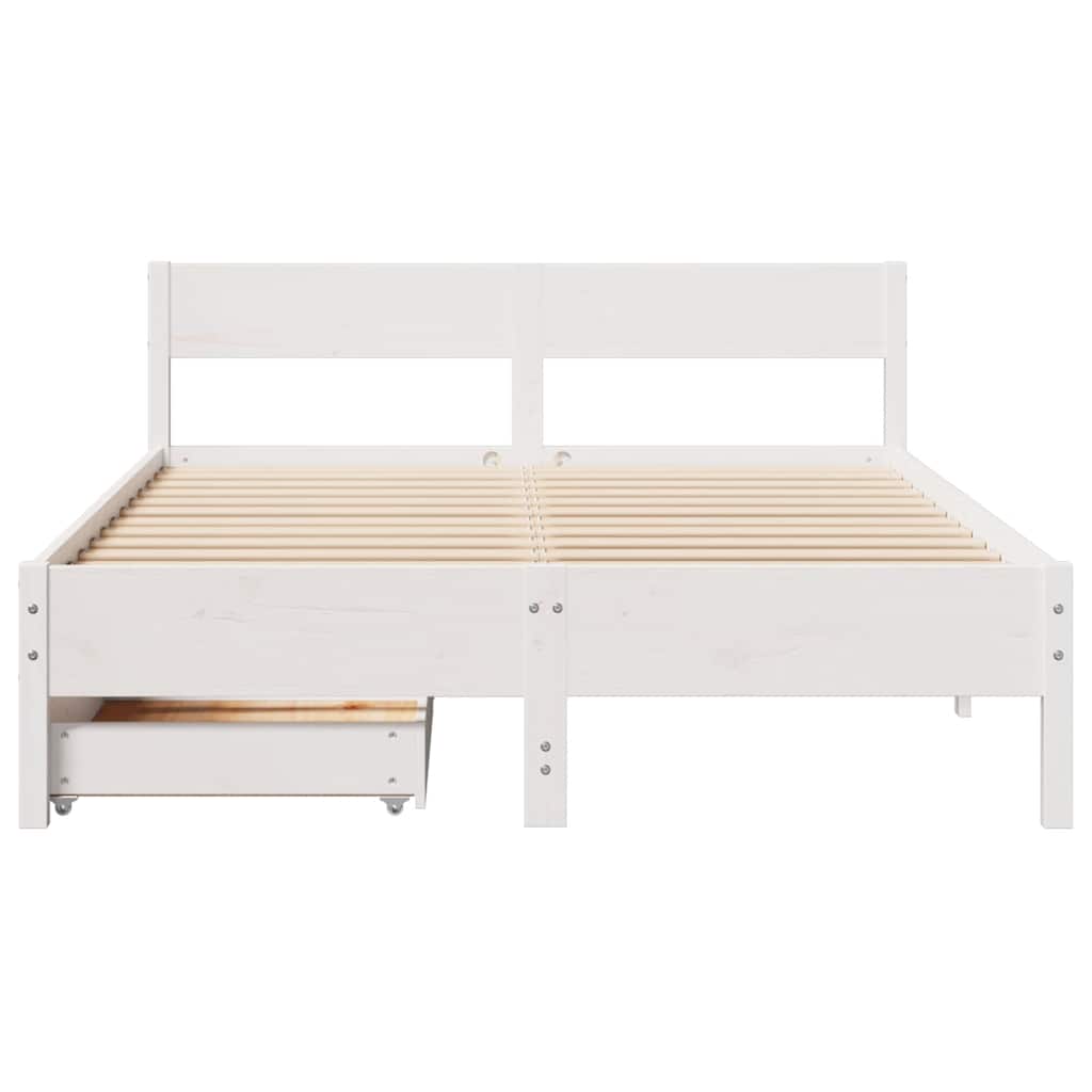 Bed Frame without Mattress White 120x190 cm Small Double Solid Wood Pine