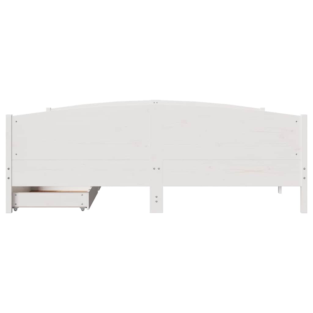 Bed Frame without Mattress White 200x200 cm Solid Wood Pine