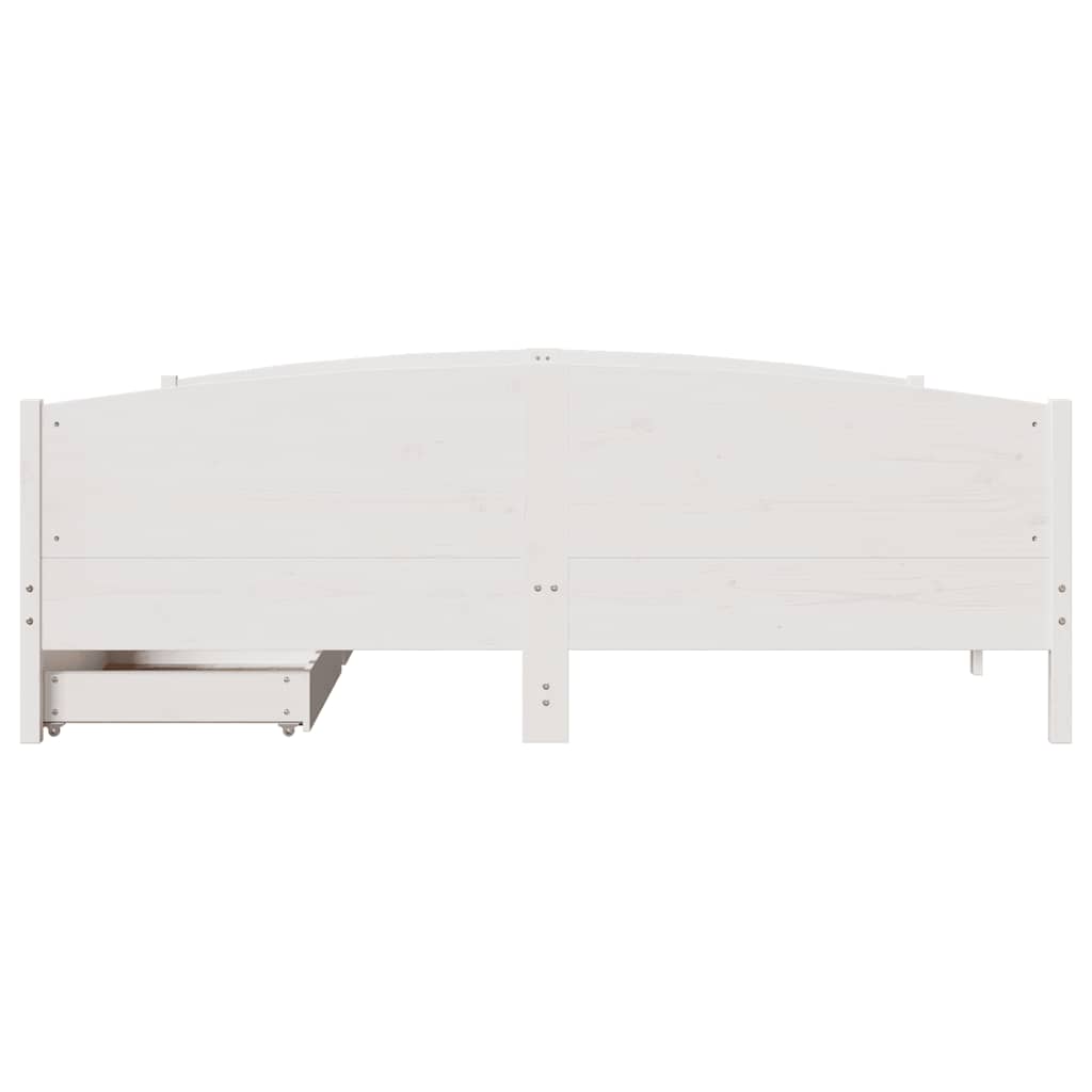 Bed Frame without Mattress White 160x200 cm Solid Wood Pine