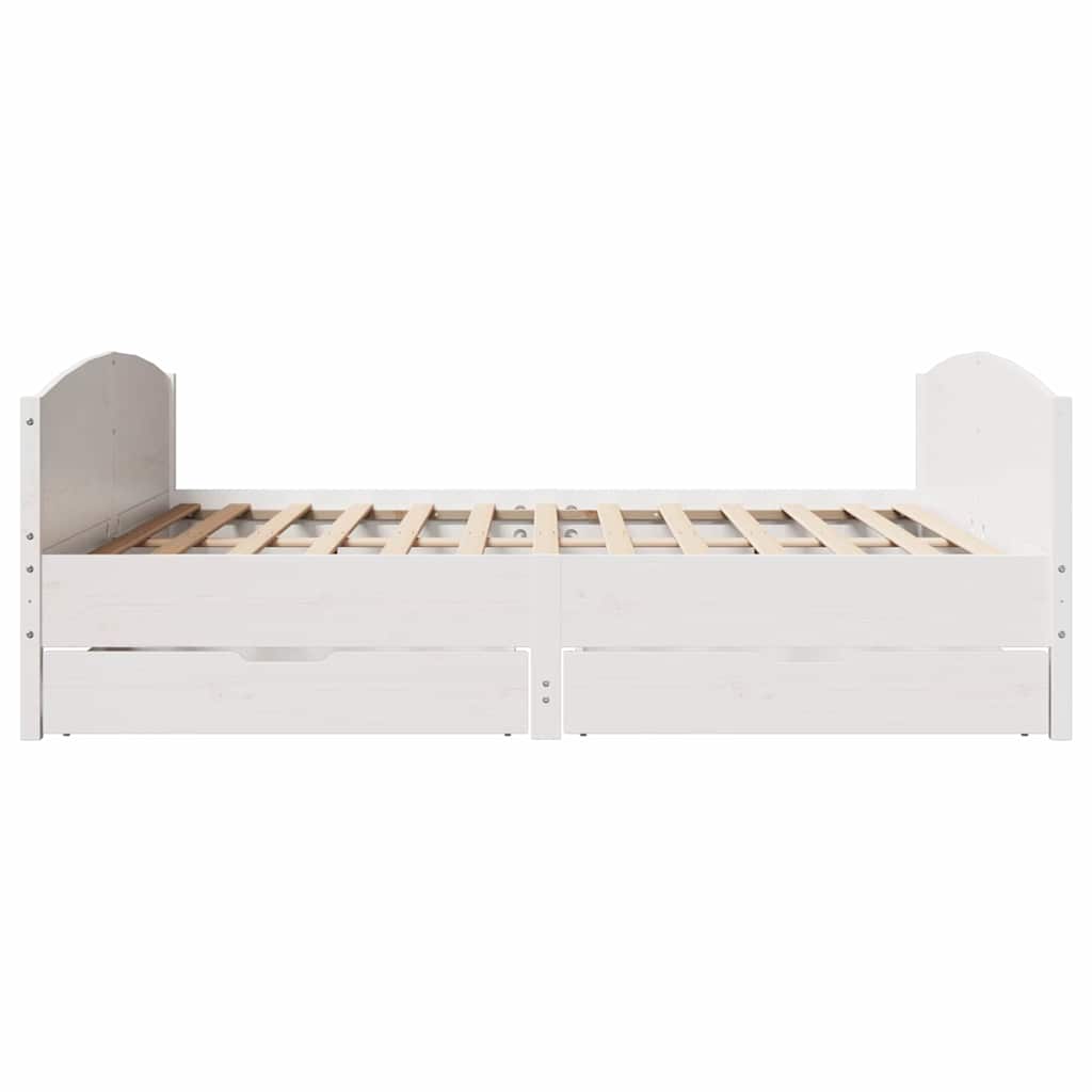 Bed Frame without Mattress White 160x200 cm Solid Wood Pine