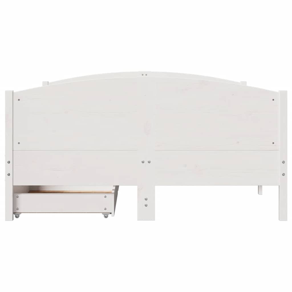 Bed Frame without Mattress White 140x200 cm Solid Wood Pine