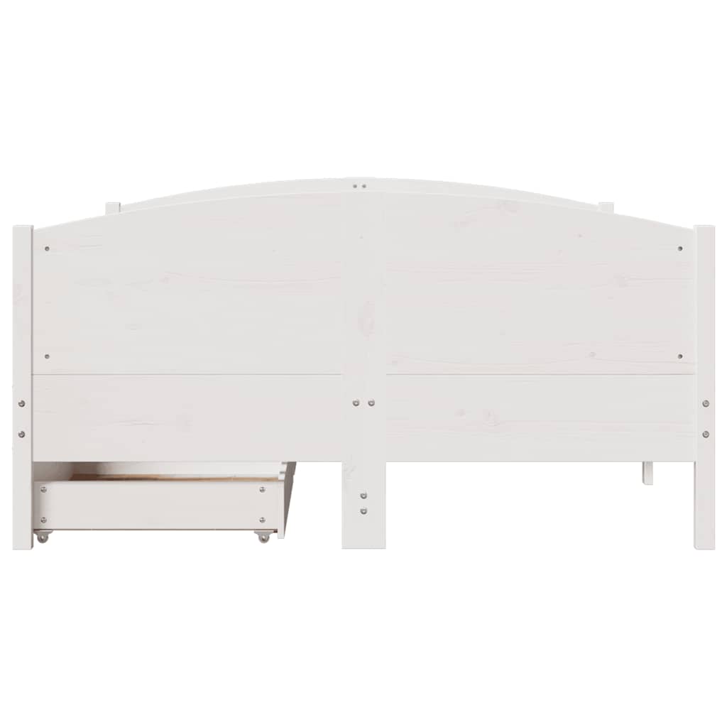 Bed Frame without Mattress White 140x190 cm Solid Wood Pine