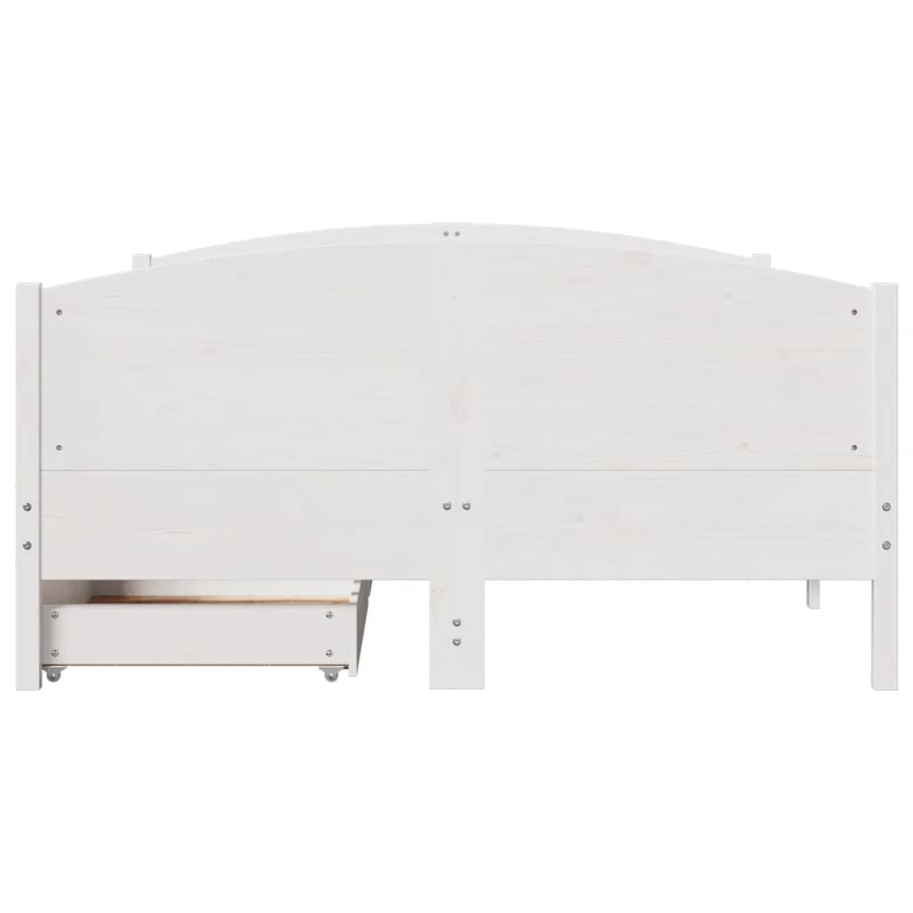Bed Frame without Mattress White 120x190 cm Small Double Solid Wood Pine
