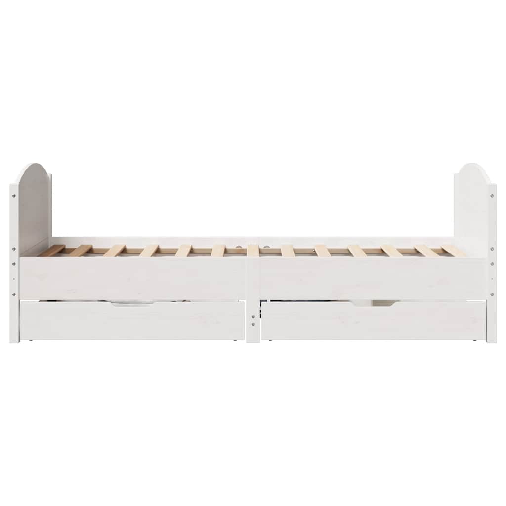 Bed Frame without Mattress White 75x190 cm Small Single Solid Wood Pine