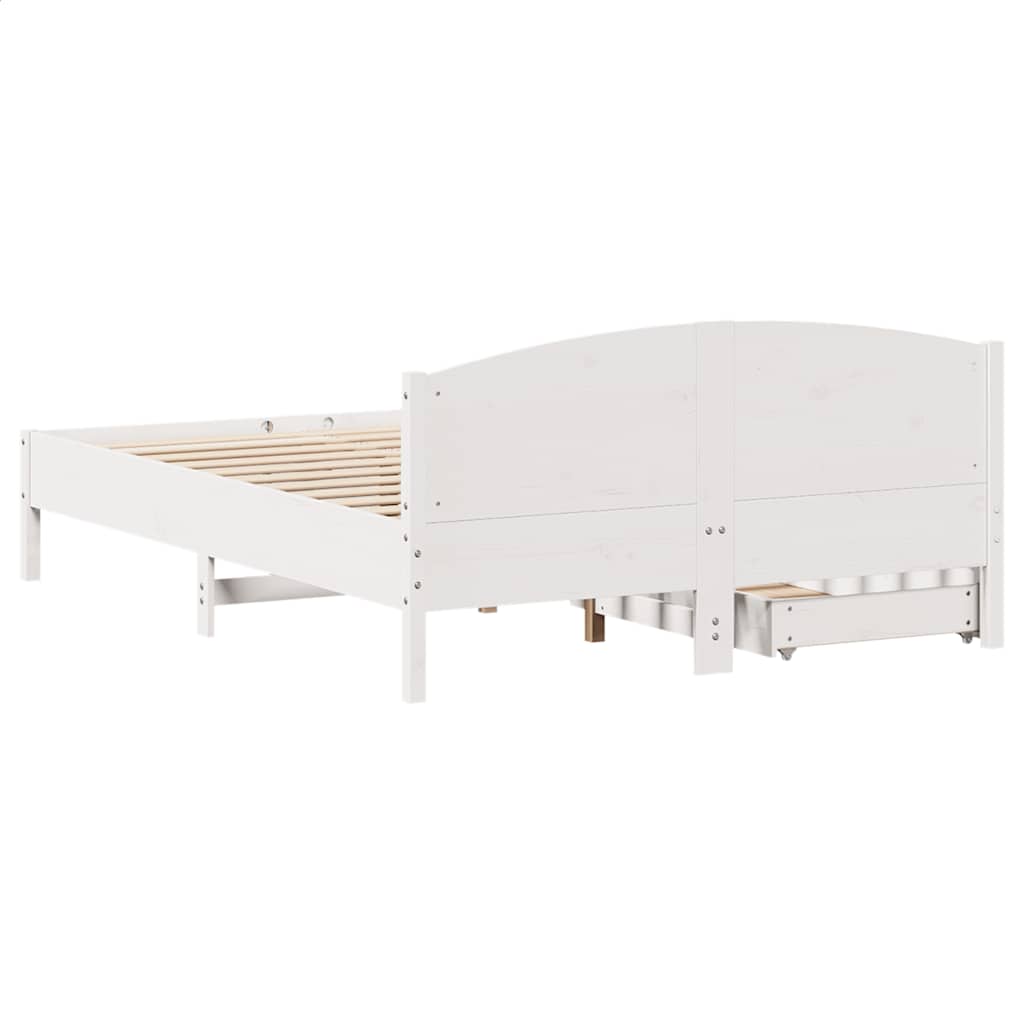 Bed Frame without Mattress White 160x200 cm Solid Wood Pine