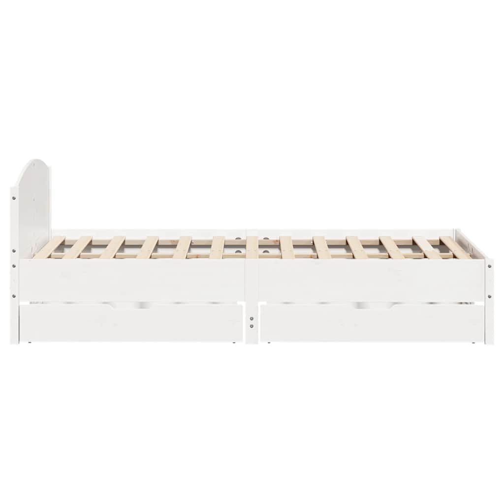 Bed Frame without Mattress White 140x200 cm Solid Wood Pine