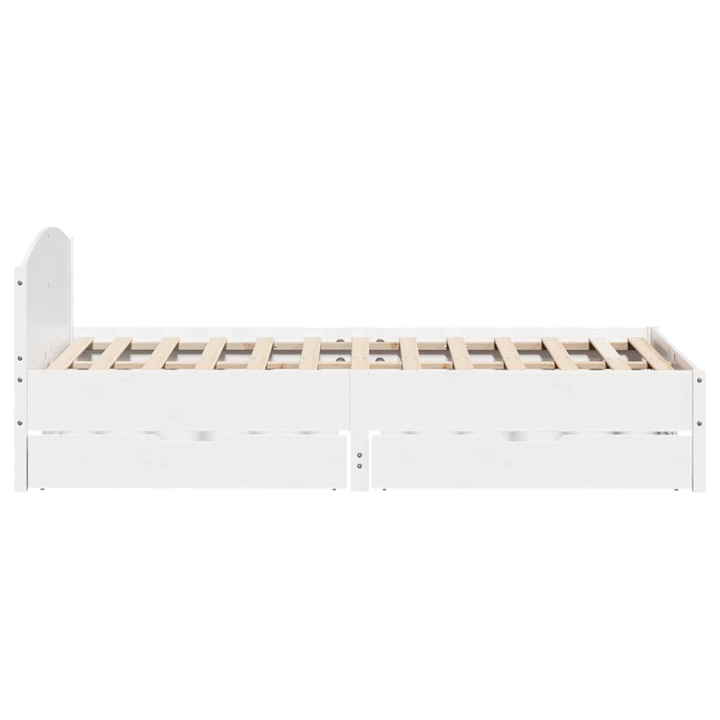 Bed Frame without Mattress White 135x190 cm Double Solid Wood Pine