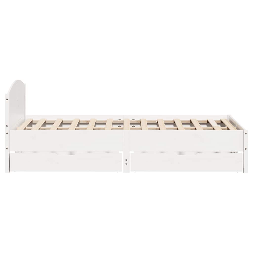 Bed Frame without Mattress White 120x190 cm Small Double Solid Wood Pine
