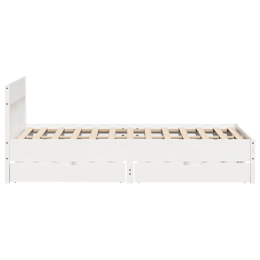 Bed Frame without Mattress White 140x200 cm Solid Wood Pine