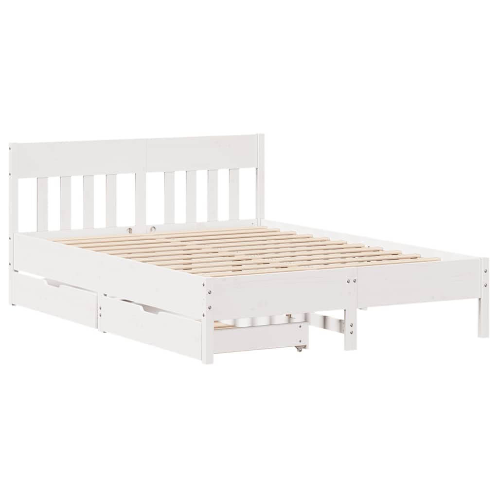 Bed Frame without Mattress White 120x190 cm Small Double Solid Wood Pine