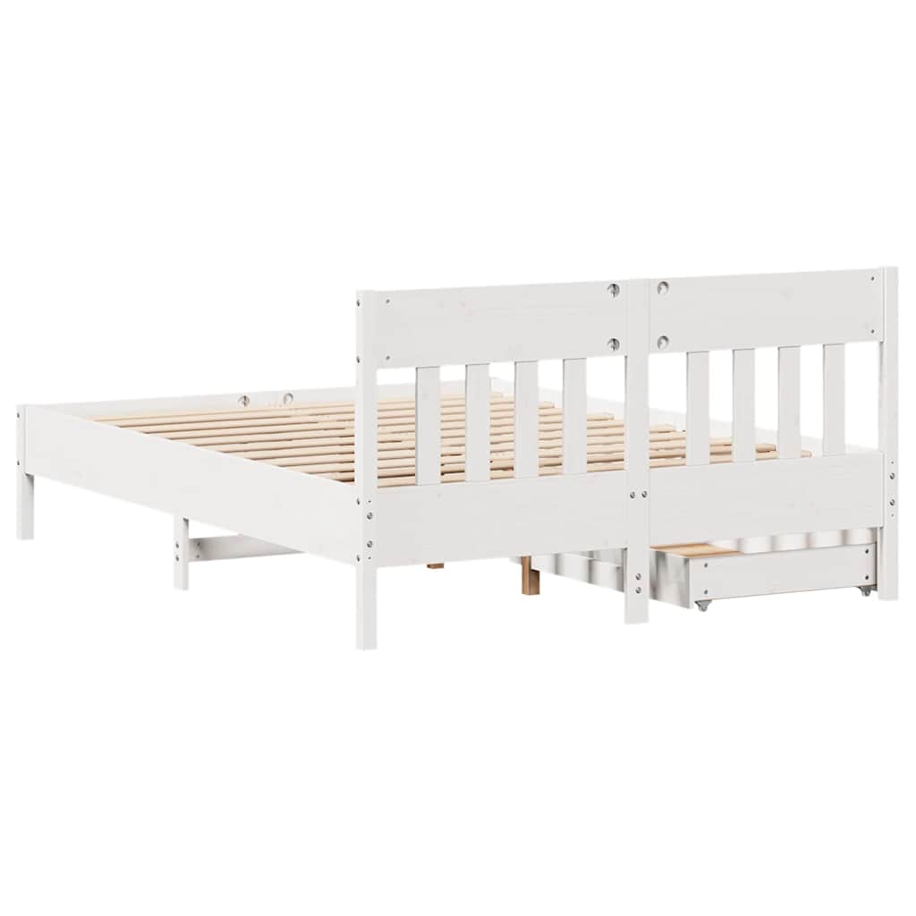 Bed Frame without Mattress White 120x190 cm Small Double Solid Wood Pine