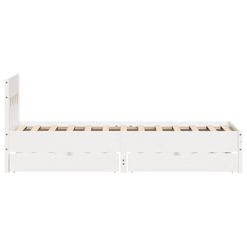 Bed Frame without Mattress White 90x190 cm Single Solid Wood Pine