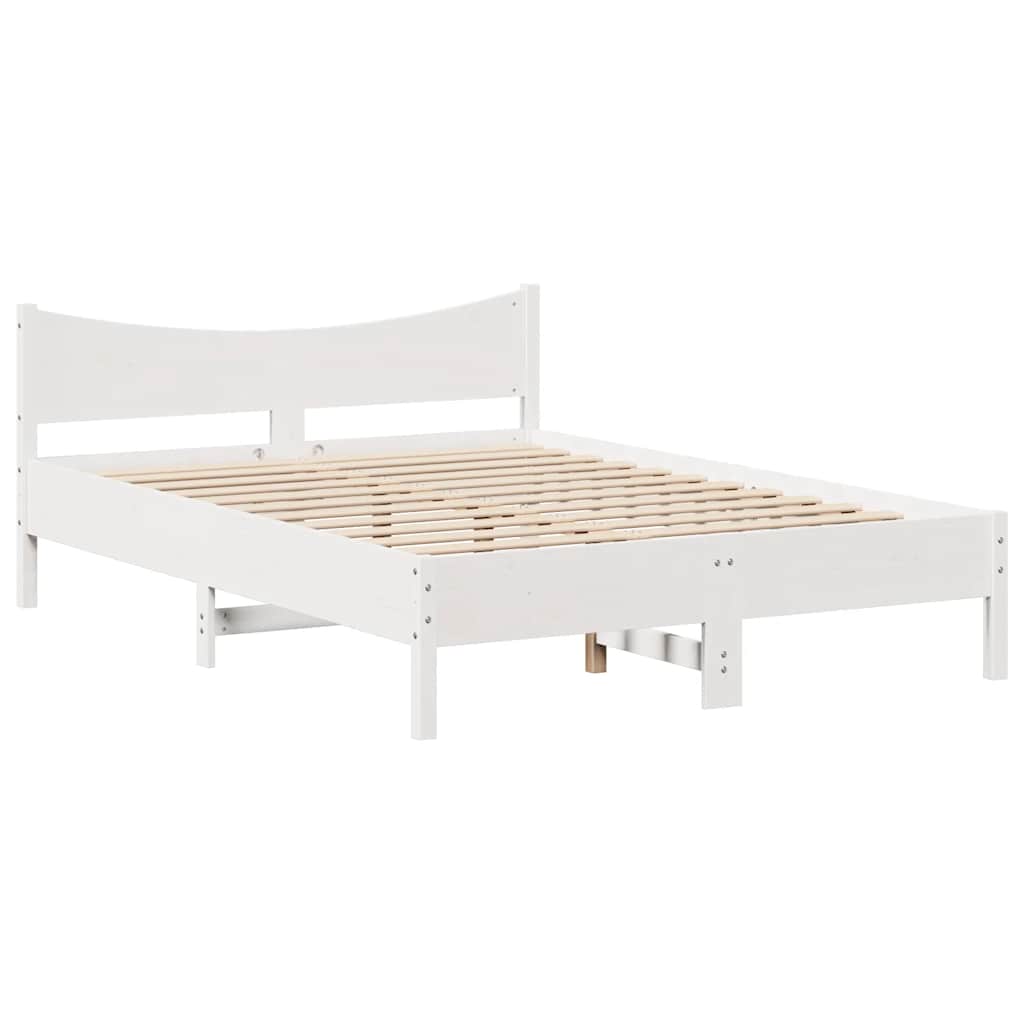 Bed Frame with Drawers White 160x200 cm Solid Wood Pine
