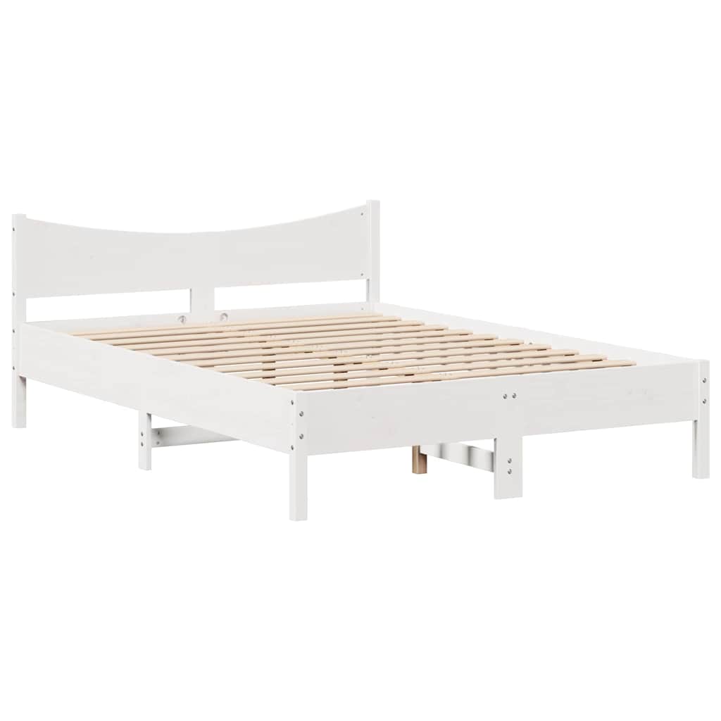 Bed Frame with Drawers White 120x200 cm Solid Wood Pine