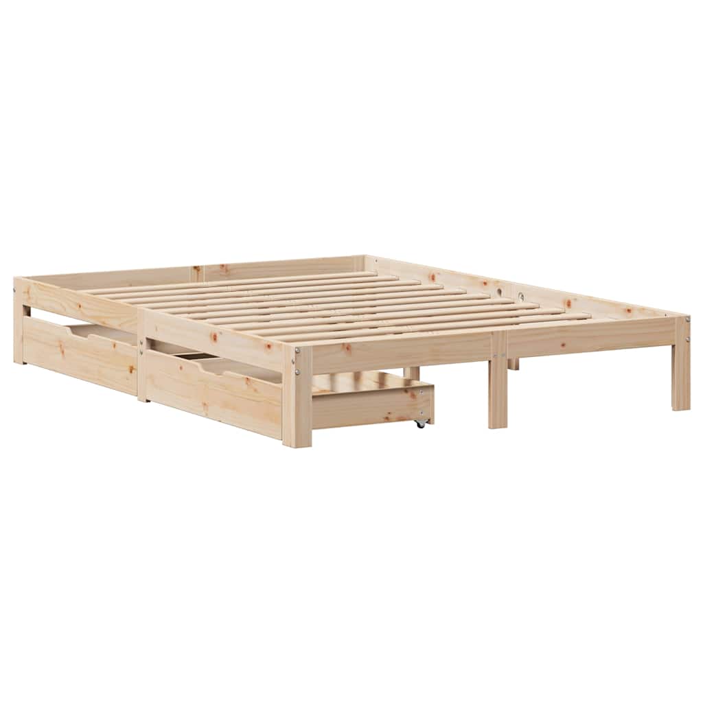 Bed Frame with Drawers without Mattress 135x190 cm Double