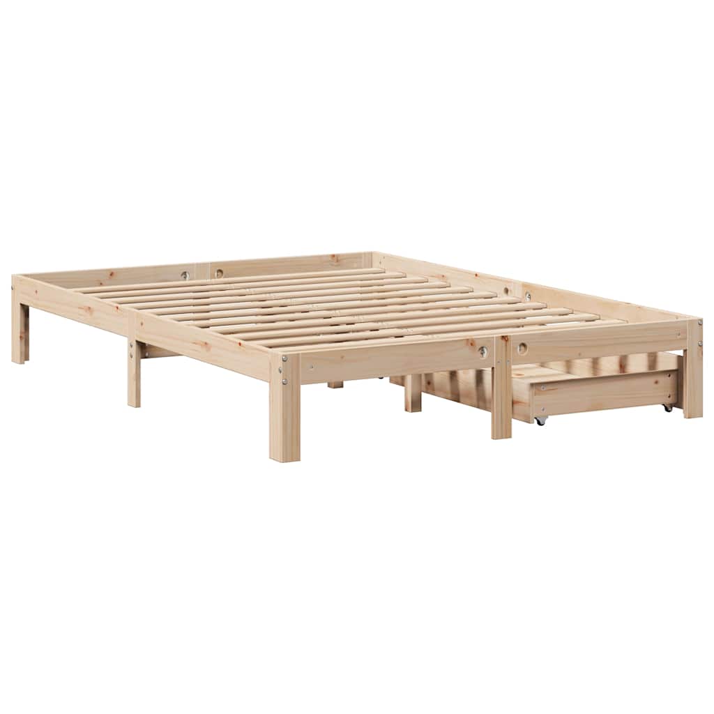 Bed Frame with Drawers without Mattress 140x190 cm