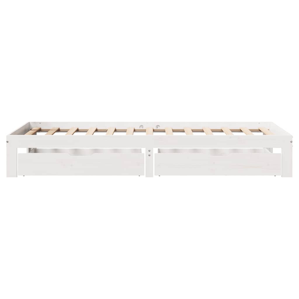 Bed Frame with Drawers without Mattress White 90x200 cm