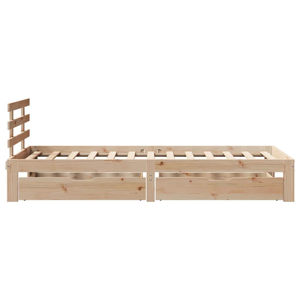 Bed Frame with Drawers without Mattress 75x190 cm Small Single
