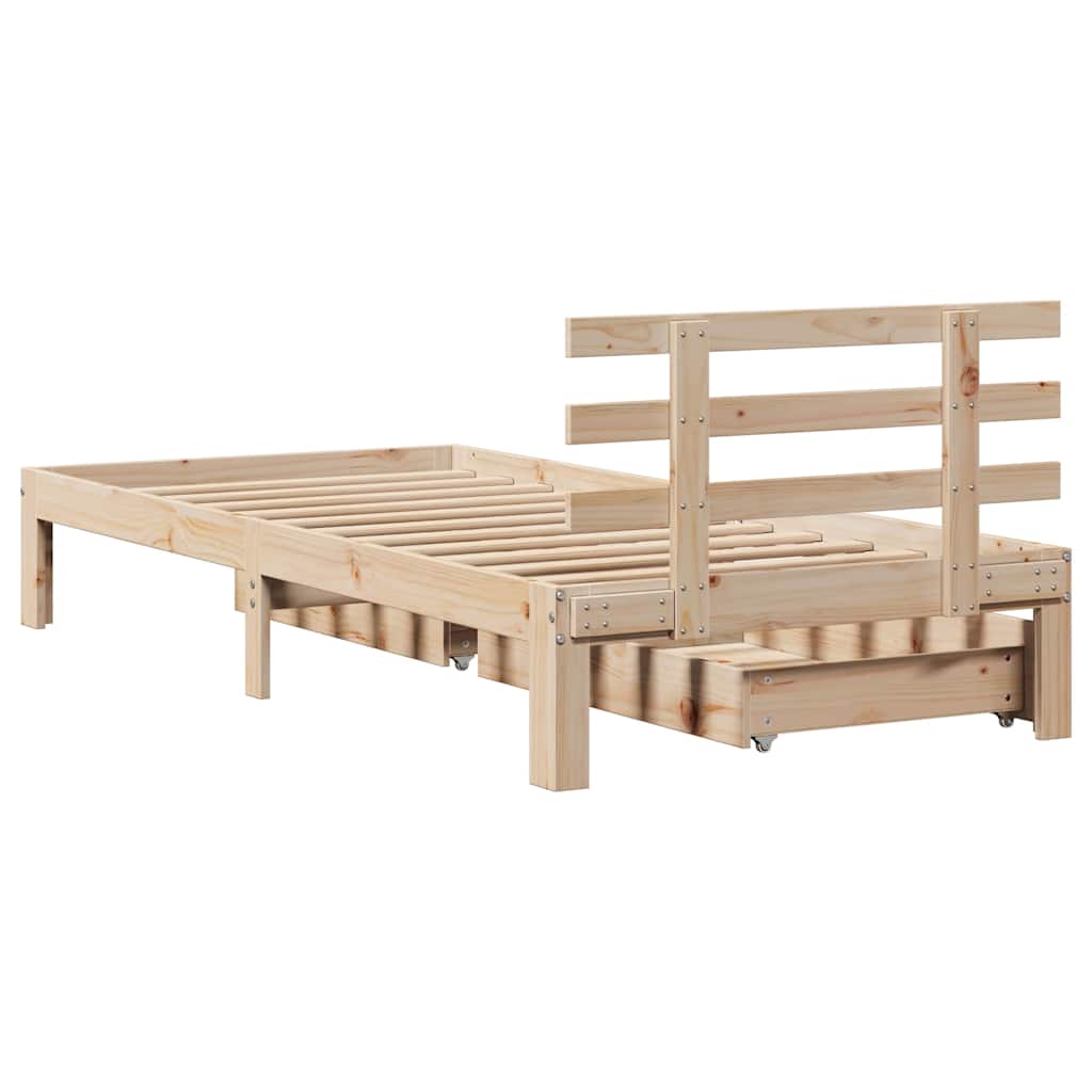 Bed Frame with Drawers without Mattress 75x190 cm Small Single
