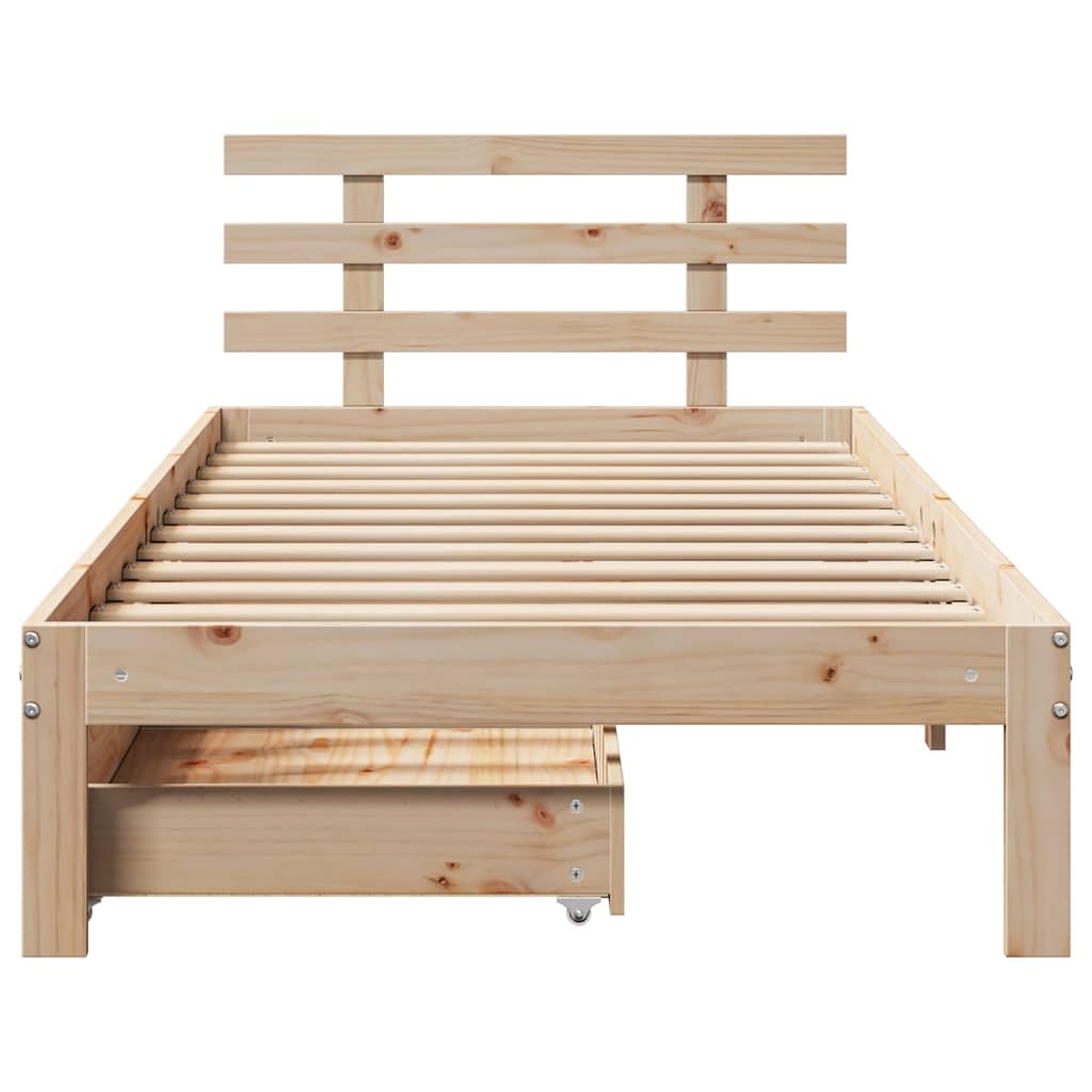 Bed Frame with Drawers without Mattress 90x190 cm Single
