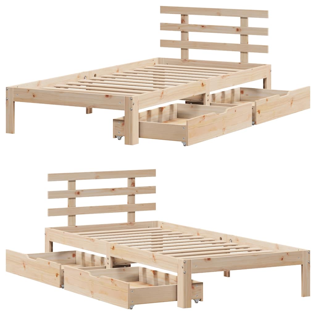 Bed Frame with Drawers without Mattress 90x190 cm Single