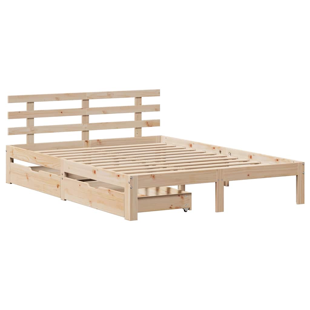 Bed Frame with Drawers without Mattress 140x190 cm