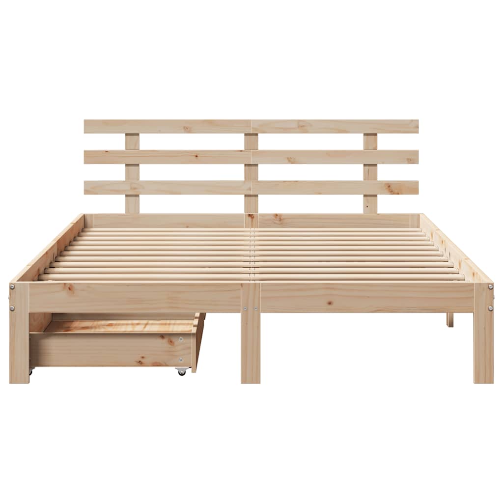Bed Frame with Drawers without Mattress 140x190 cm