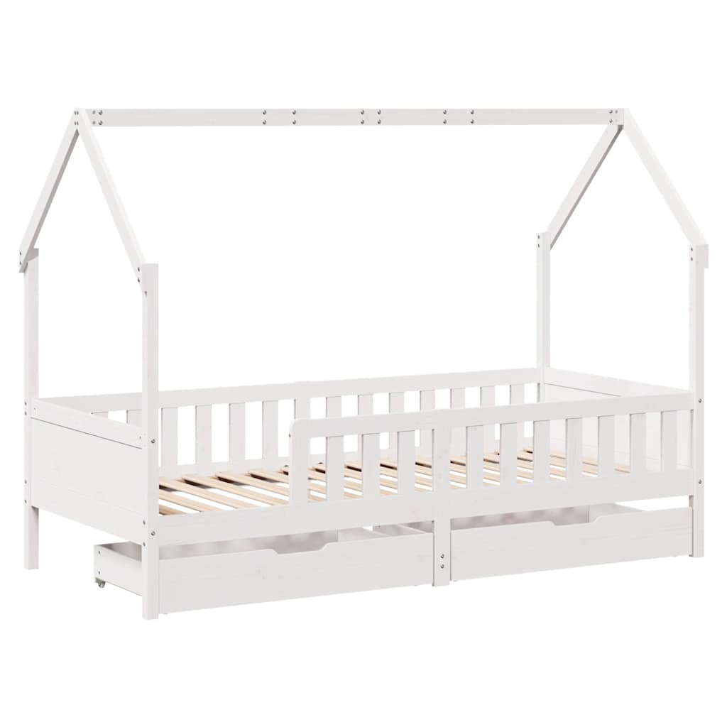 Kids Bed Frame with Drawers without Mattress 90x190 cm Single Solid Wood