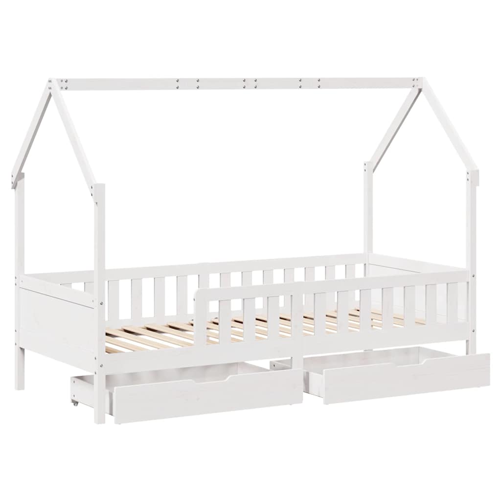 Kids Bed Frame with Drawers without Mattress 90x190 cm Single Solid Wood