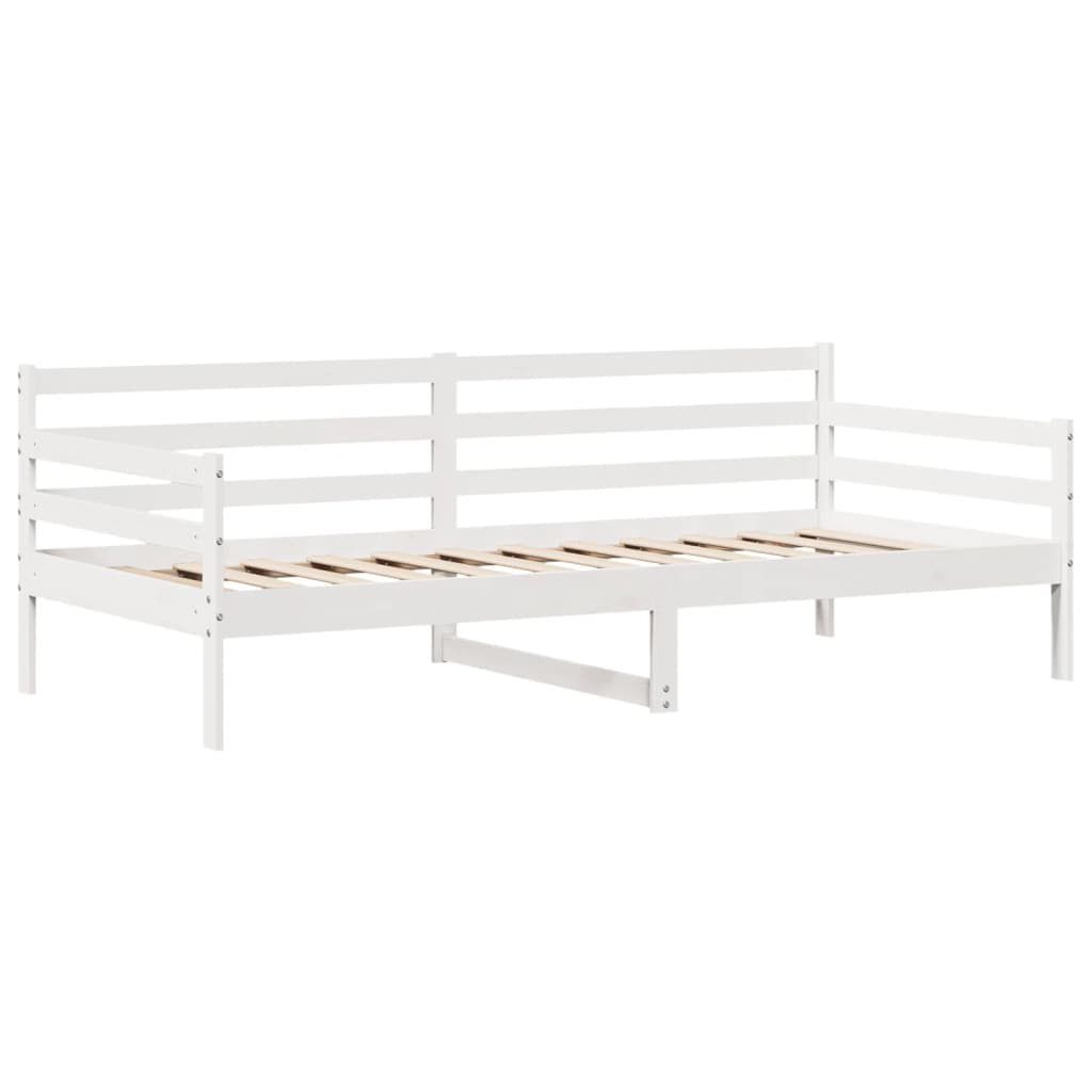 Daybed with Drawers without Mattress White 90x200 cm Solid Wood