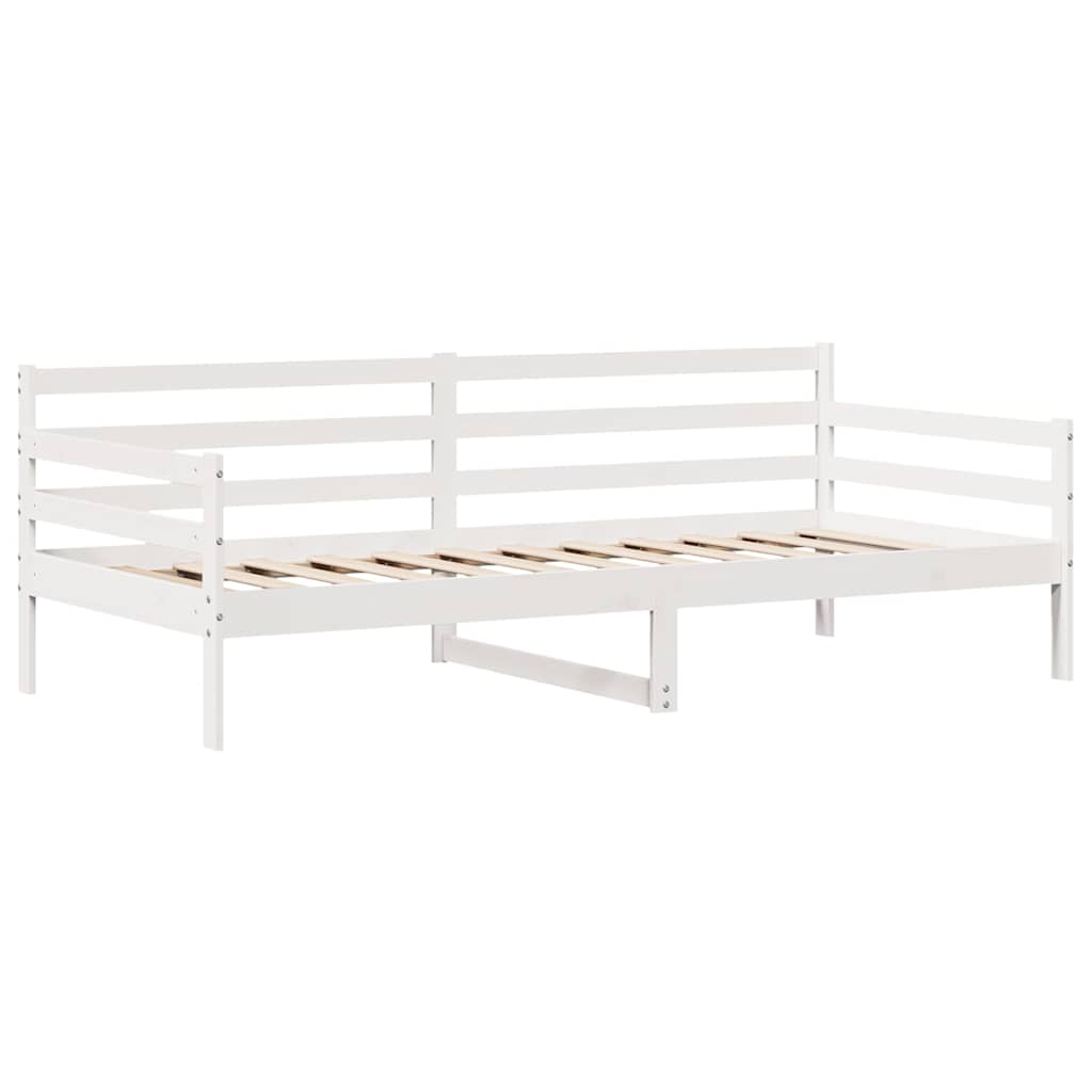Daybed with Drawers without Mattress White 90x190 cm Single Solid Wood