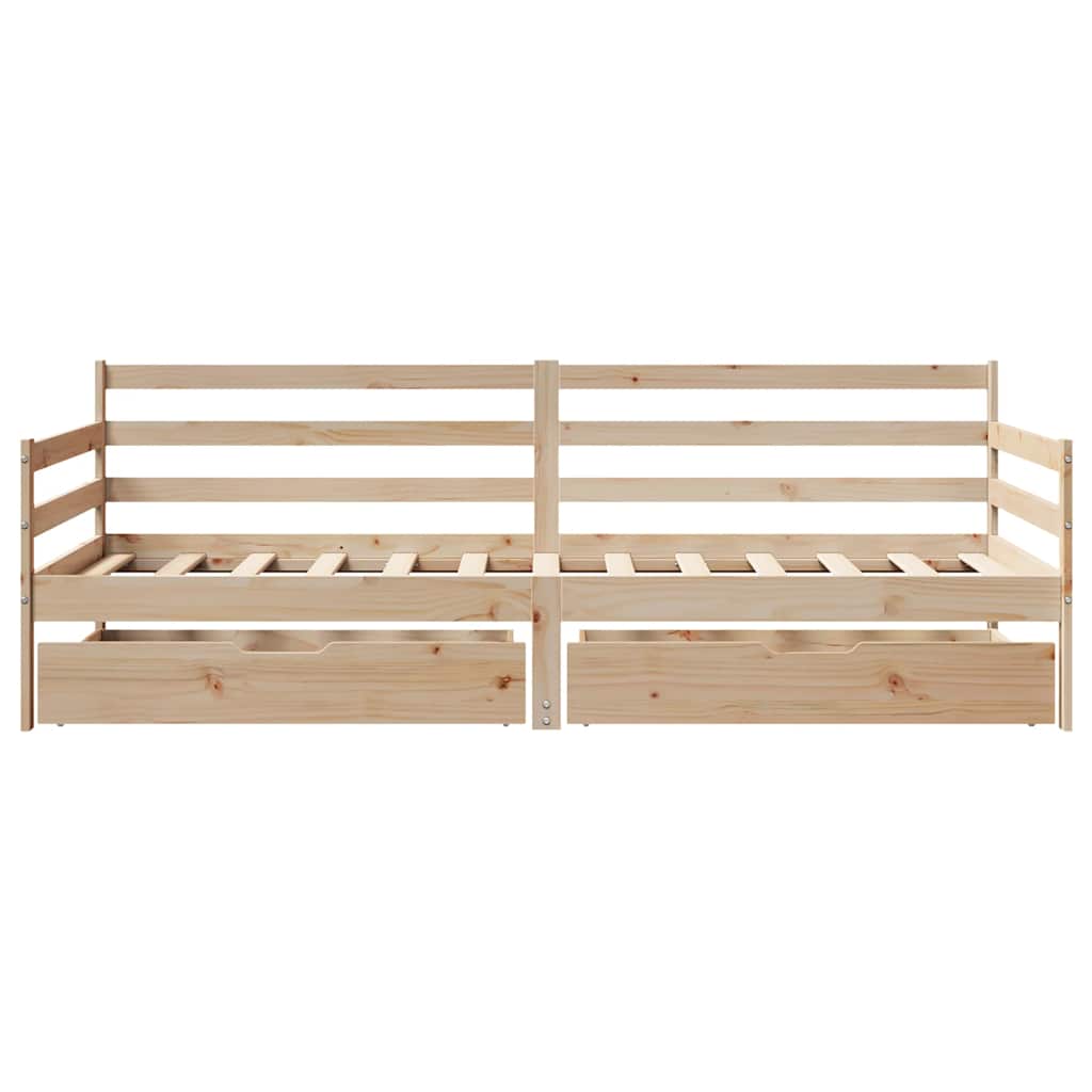 Daybed with Drawers without Mattress White 80x200 cm Solid Wood