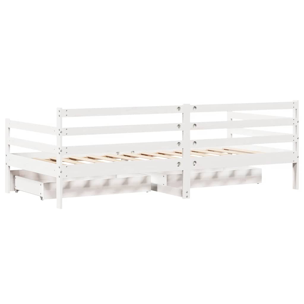 Daybed with Drawers without Mattress 90x200 cm Solid Wood
